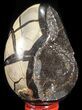 Septarian Dragon Egg Geode - Black Crystals #57475-1